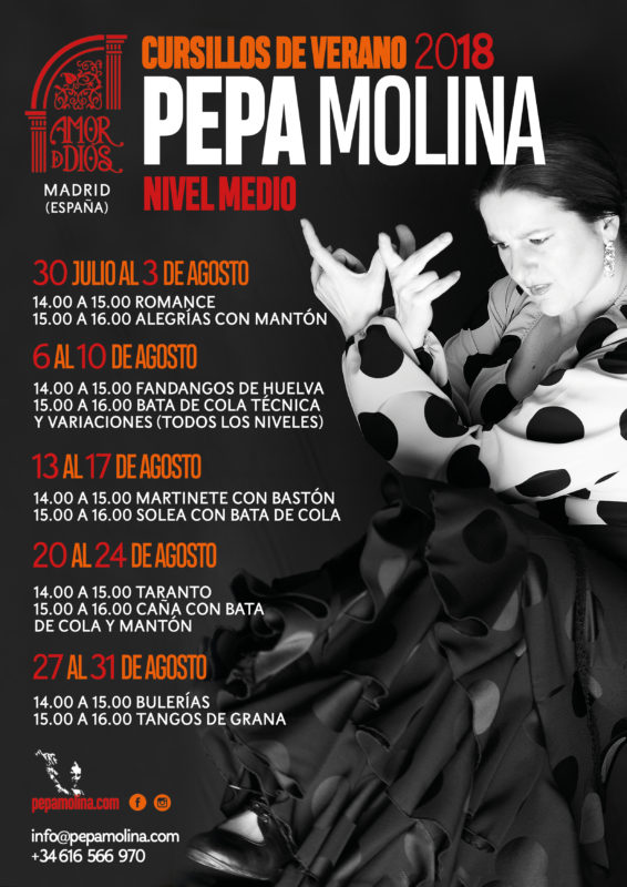 Cursillos de baile Flamenco de verano en Madrid